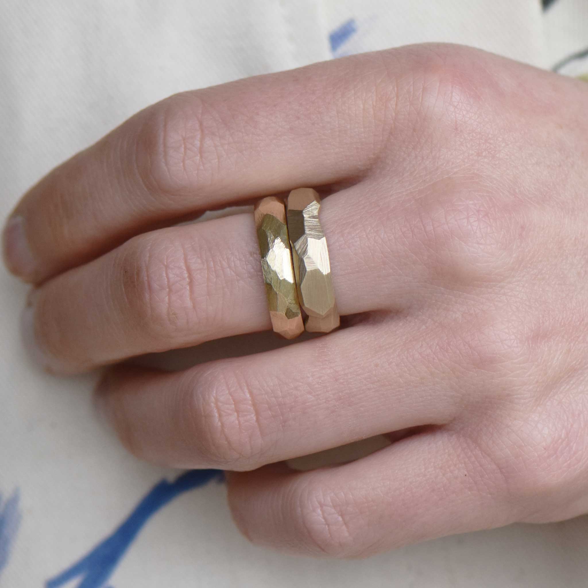 Andes 6mm Rustic Band Cast in 9ct Yellow Gold